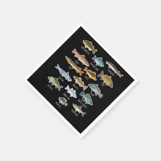 Arten von Süßwasserfischen Serviette (Ecke)