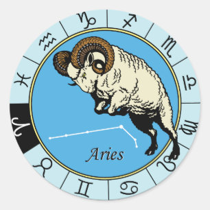 Arteria astrologisches Tierzeichen Runder Aufkleber