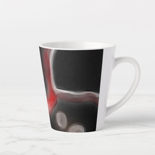 Arterielle Motive: Abstrakt Schwarz, Weiß und Rot Milchtasse (Rechts)