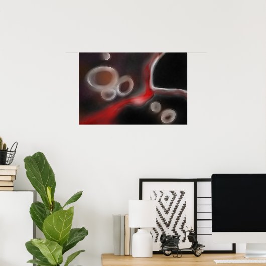 Arterielle Motive: Abstrakt Schwarz, Weiß und Rot Poster (Heimbüro)