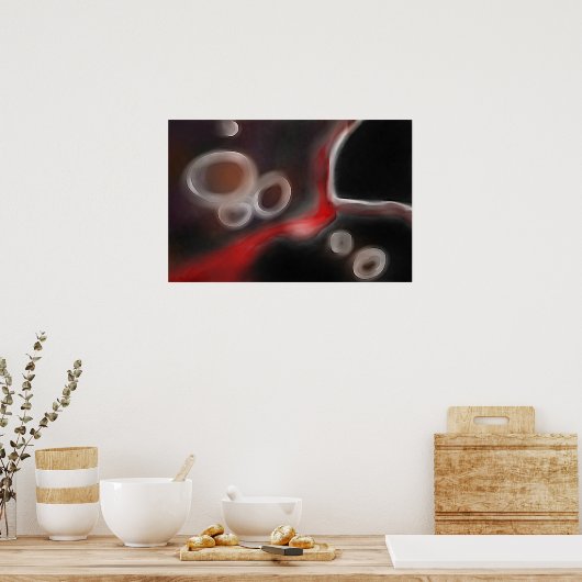 Arterielle Motive: Abstrakt Schwarz, Weiß und Rot Poster (Küche)