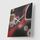 Arterielle Motive: Abstrakt Schwarz, Weiß und Rot Quadratische Wanduhr (Winkel)