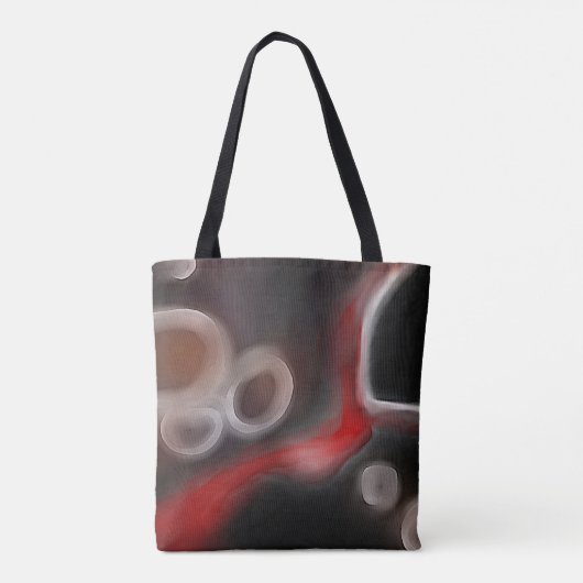 Arterielle Motive: Abstrakt Schwarz, Weiß und Rot Tasche (Rückseite)