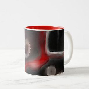 Arterielle Motive: Abstrakt Schwarz, Weiß und Rot Zweifarbige Tasse