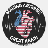 Arterien wieder großartig machen Herzkatheter-Labr Runder Aufkleber (Vorderseite)