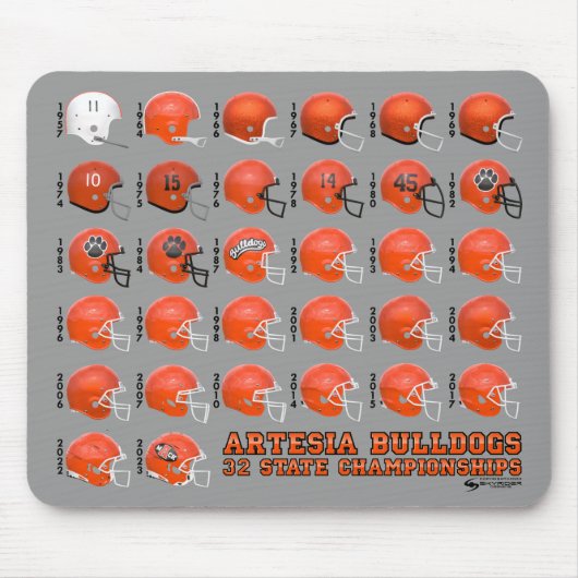 Artesia Bulldogs Staat Champs Helmet Mousepad (Vorne)