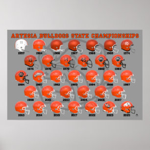 Artesia Bulldogs State-Championats-Helm-Poster Poster