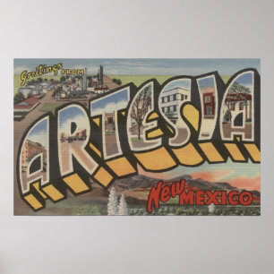Artesia, New Mexico - Große Buchstabenszenen Poster