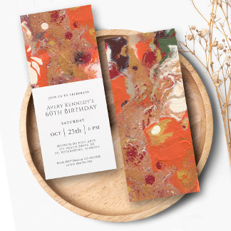 Artful Abstract Boho Colorful 60th Birthday Party Einladung