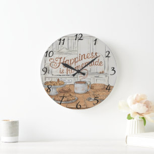 Artful Arrangement: Plate of Delicious Delights Große Wanduhr