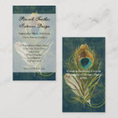 Artful Detail Peacock Feder Business Cards Visitenkarte (Vorne/Hinten)
