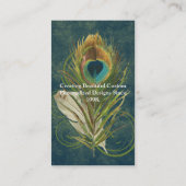 Artful Detail Peacock Feder Business Cards Visitenkarte (Rückseite)