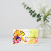 Artful Floral Bearded Iris Business Card Visitenkarte (Stehend Vorderseite)