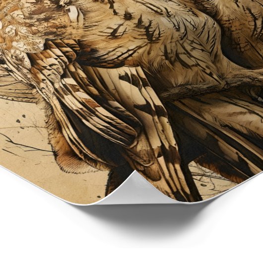 Artful Owls Vintag Poster (Ecke)
