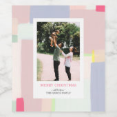 Artful Pastel Weihnachtsgeschenk Foto Flüssigkeit Weinetikett (Einzelnes Label)