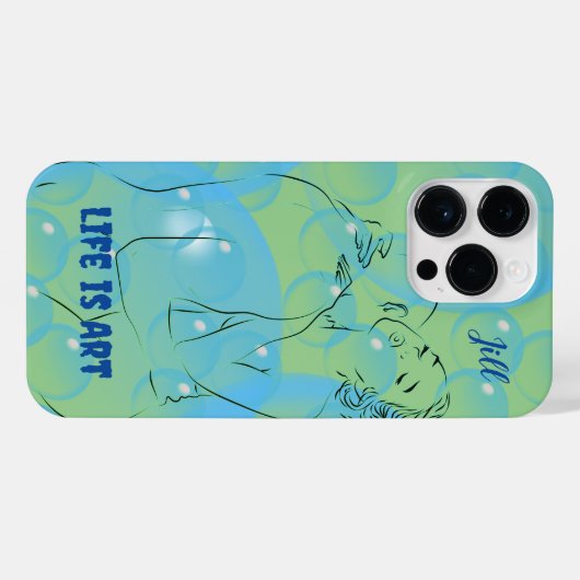 Artful Trendy Couple Happy iPhone Hülle (Rückseite (Horizontal))