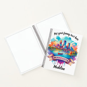 Artful Water Color of U.S. Staaten Notizblock