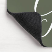 Artfully Monogrammed Script Letter G Chive Green Mousepad (Ecke)
