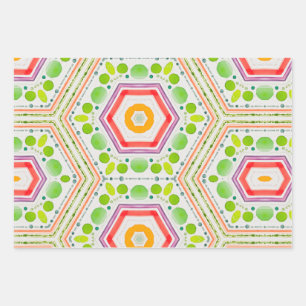 Artgul hexagon Aquarell Geschenkpapier Set