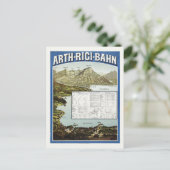 Arth Rigi Bahn Schweiz Vintage Poster 1892 Postkarte (Stehend Vorderseite)