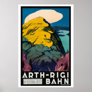 Arth Rigi Bahn Schweiz Vintage Reise Poster