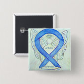 Arthritis Awareness Blue Ribbon Angel Custom Butto Button (Vorne & Hinten)