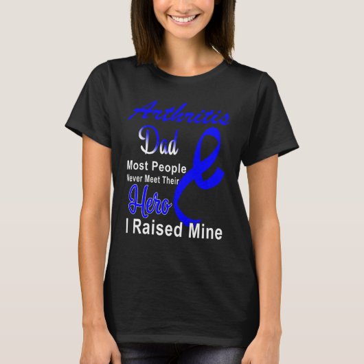 Arthritis Awareness Blue Ribbon für Vater Unterstü T-Shirt (Vorderseite)