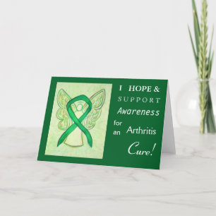 Arthritis Awareness Green Ribbon Grußkarte Karte
