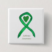 Arthritis Awareness Heart Ribbon Buttone Button (Vorderseite)