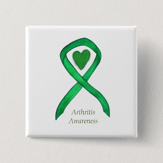 Arthritis Awareness Heart Ribbon Buttone Button (Vorderseite)