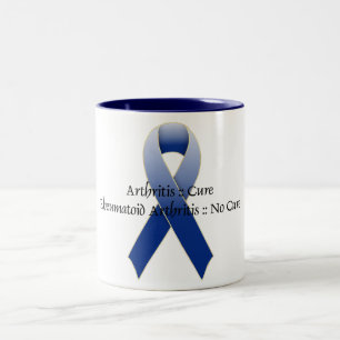 Arthritis Blaues Band Bewusstseinsdesign 4 Zweifarbige Tasse