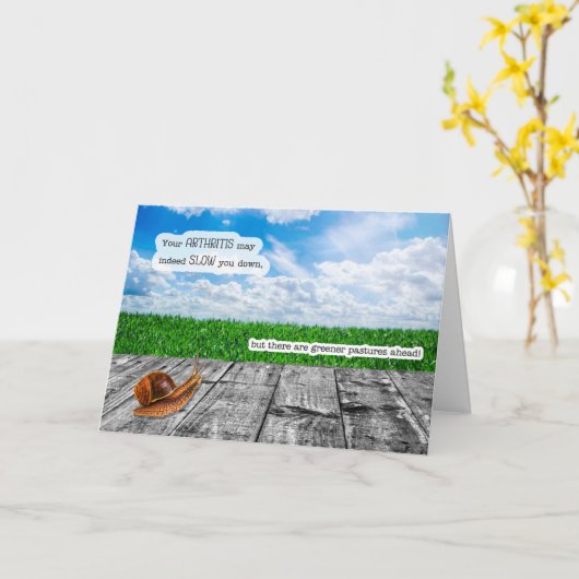 Arthritis Get Well Snail Pace Karte (Gelbe Blume)