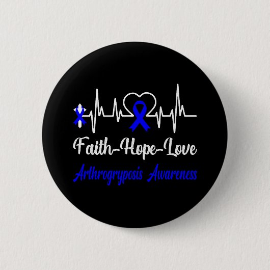 Arthrogryposis Awareness Heartbeat Christliches Kr Button (Vorderseite)