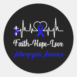 Arthrogryposis Awareness Heartbeat Christliches Kr Runder Aufkleber