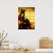 Arthur auf seinem Pferdeposter Poster (Küche)