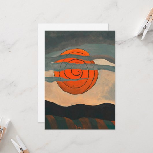 Arthur Dove, Red Sun, Karte (Vorderseite/Rückseite Beispiel)