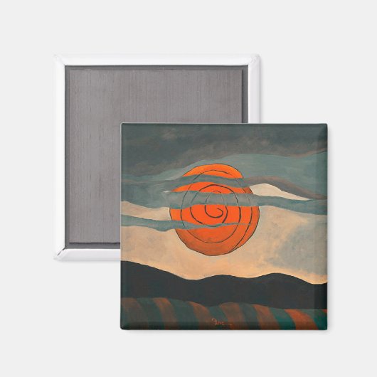 Arthur Dove, Red Sun, Magnet (Vorderseite/Rückseite)