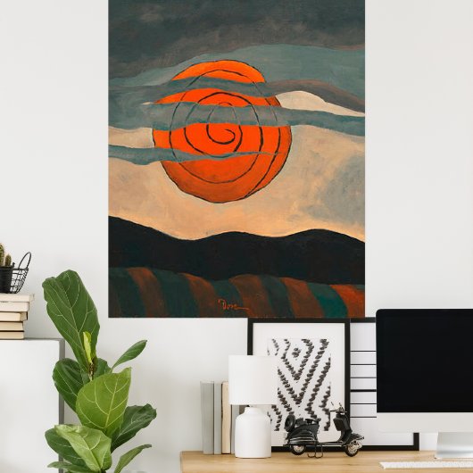 Arthur Dove, Red Sun, Poster (Heimbüro)