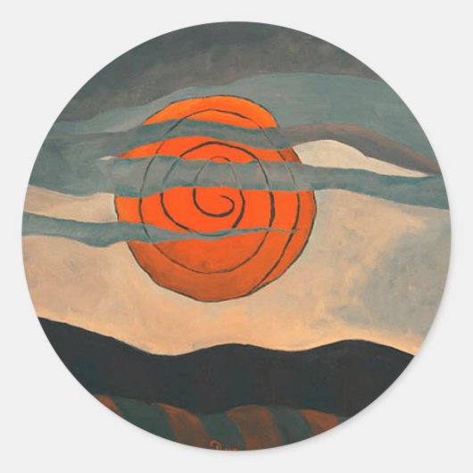 Arthur Dove, Red Sun, Runder Aufkleber (Vorderseite)