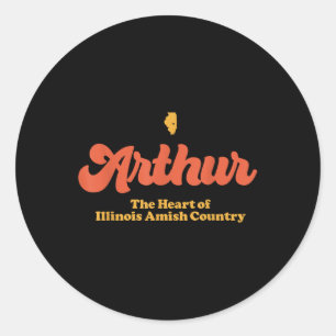 Arthur Herz von Illinois Amish Country Retro on Da Runder Aufkleber