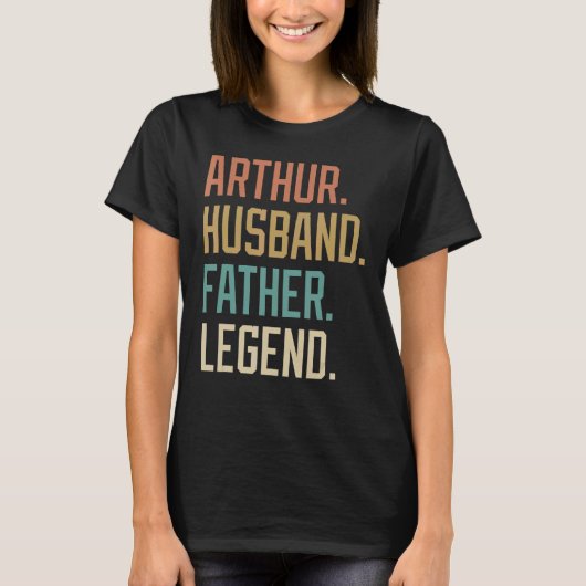 Arthur Husband Vater Legend Vatertag Retro T-Shirt (Vorderseite)