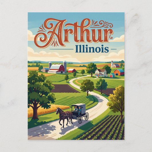 Arthur, Illinois Postkarte (Vorderseite)
