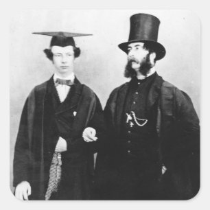 Arthur Munby und sein Vater, c.1851 Quadratischer Aufkleber