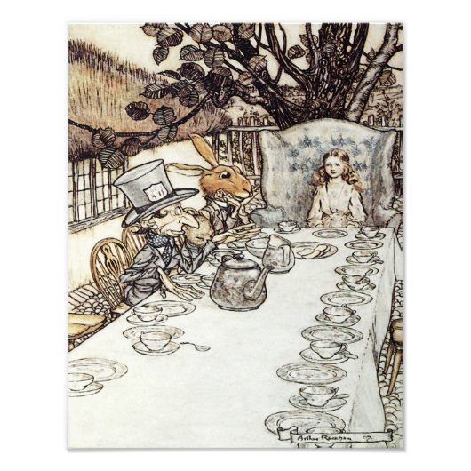 Arthur Rackham 1907 "The Mad Tea Party" Print Fotodruck (Vorne)