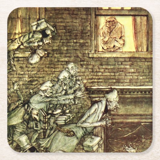 Arthur Rackham - A Christmas Carol - Geister Rechteckiger Pappuntersetzer (Vorderseite)