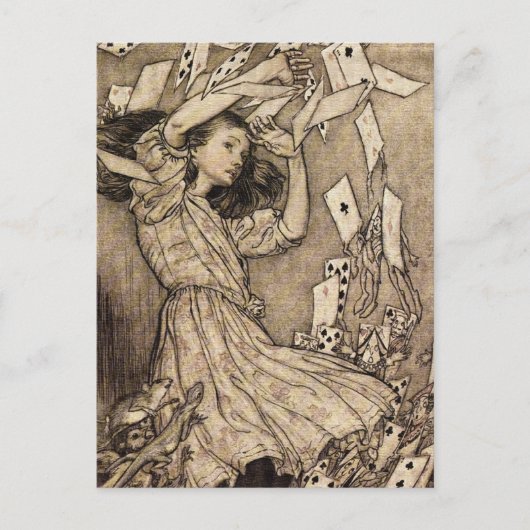 Arthur Rackham Alice im Wunderland Postkarte (Vorderseite)