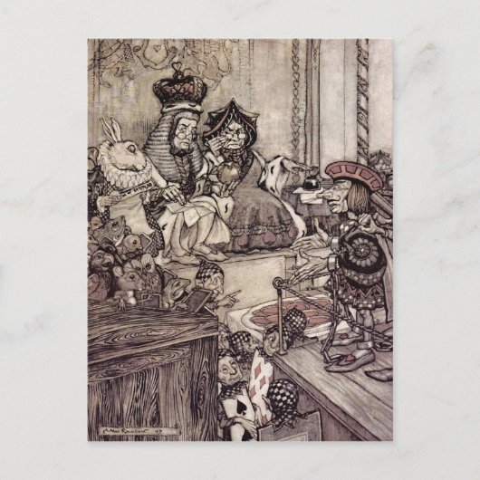 Arthur Rackham Alice im Wunderland Postkarte (Vorderseite)