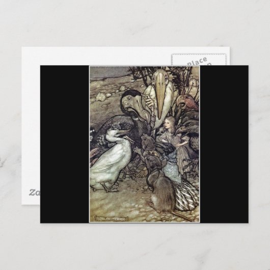 Arthur Rackham Alice im Wunderland Postkarte (Vorne/Hinten)