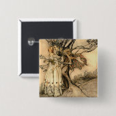 Arthur Rackham - Alte Frau im Wald Button (Vorne & Hinten)