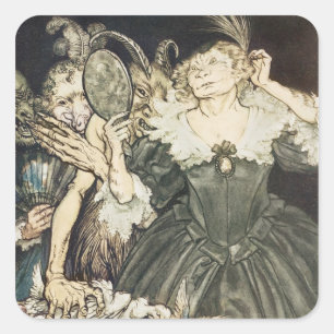 Arthur Rackham Commit von John Milton: "Und sie, Quadratischer Aufkleber